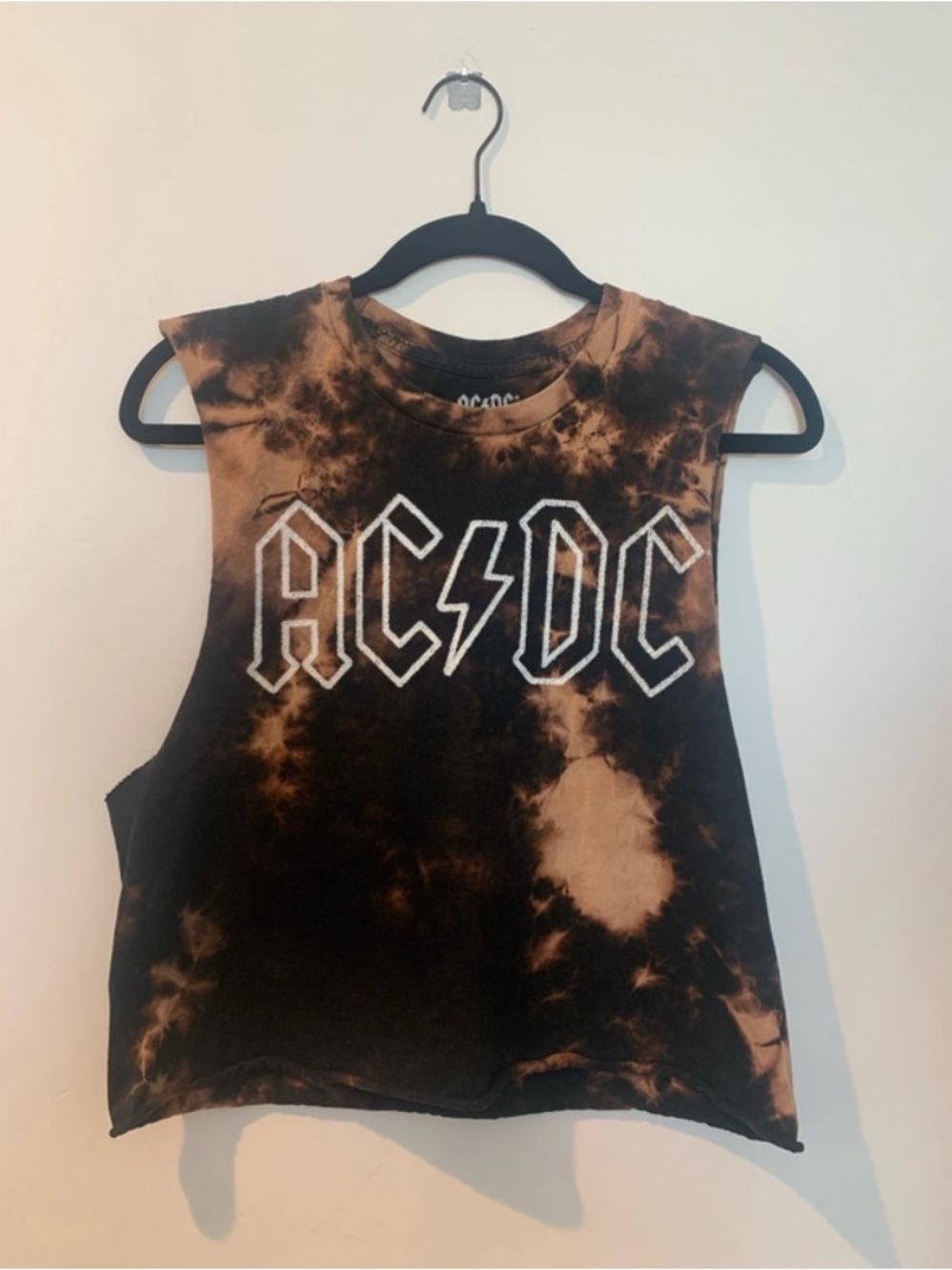 AC/DC Black & Brown Tie-Dye Muscle Tank